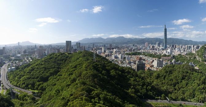 It is a beautiful cityscape in Taipei of Taiwan.