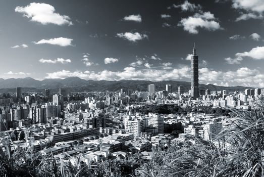 It is a beautiful cityscape in Taipei of Taiwan.