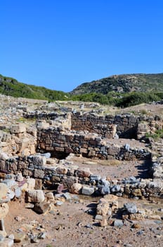 Travel photography: Ruins at the Itanos minoan archaeological site, near Vai, Crete, Greece