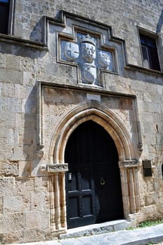 Door in the Rhodes old town, Greece