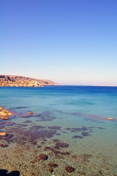 Travel photography: View of the Mediterranean Sea and east coast of Crete