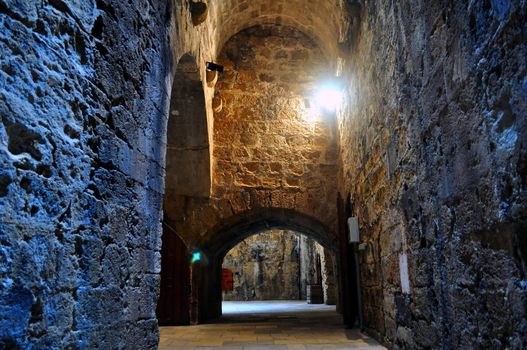 Travel photography: Interior of Venetian fortress in the Island of Crete, Greece