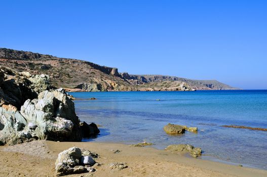 Travel photography: View of the Mediterranean Sea and east coast of Crete