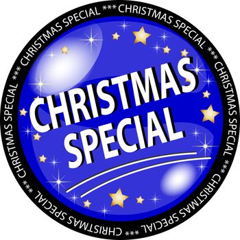 illustration of a blue christmas special button