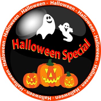 illustration of a halloween special button