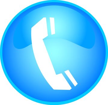 illustration of a phone button blue 