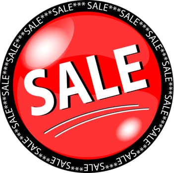 illustration of a red sale button