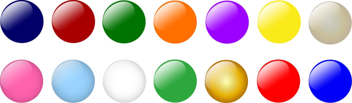 set of colorful blank buttons
