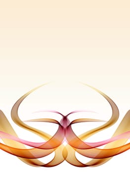 An abstract illustration of symmetric shapes on gradient light purple background