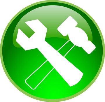 illustration of a green repair button