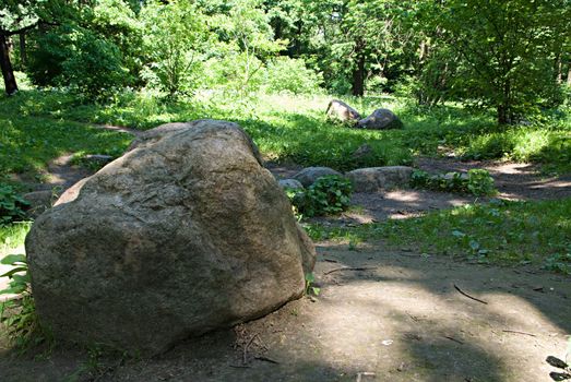 Large stone in the park