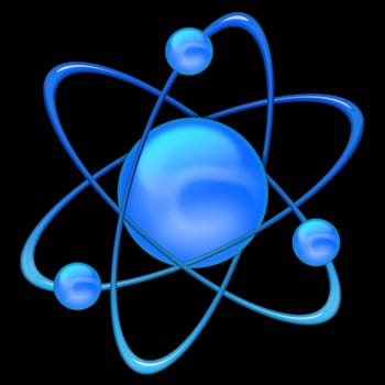 Atom structure on black background
