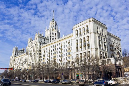 The historic high-rise residential building of soviet socialistic Moscow
