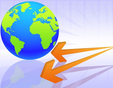 illustration on the concept of evolution of the global economy
