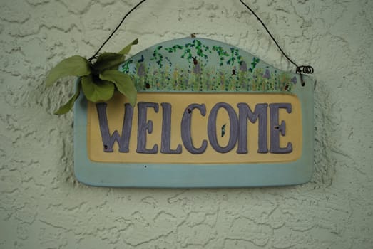 colorfull welcome sign