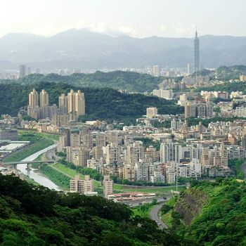 It is a beautiful cityscape in Taipei of Taiwan.