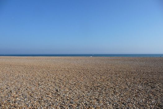 A view of the beach on the coast of Brighton.
