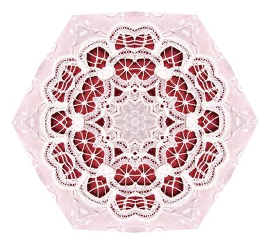 lace star on red and pink