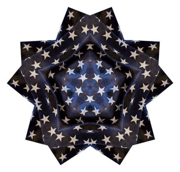 illustration of white stars on larger blue stars