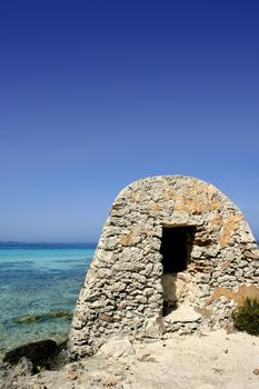 Formentera turquoise seascape in balearic Mediterranean Islands