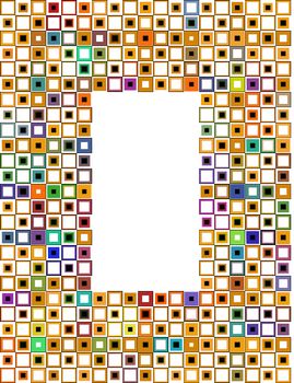 Retro frame made of squares