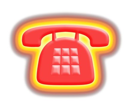 Illustration of a glowing telephone