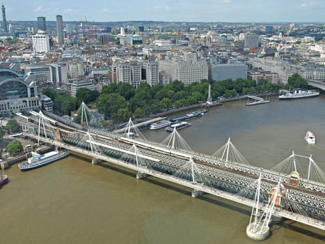 hungerford bridge seen on top of the London Eye