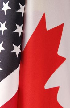 parts of the flags of the United States and Canada