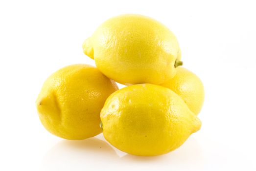 Nice yellow lemon, isolated on white.