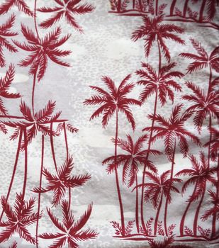 maroon palms from a piece of vintage fabric