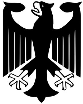 Federal eagle of Germany on white background