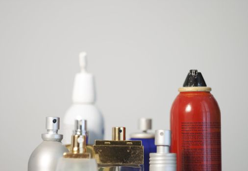 View of many bottles of variuos sorts of perfume