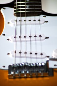 Close up of an electric guitar