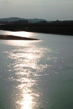 Beautiful sky and horizon reflection on water