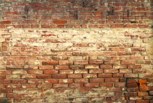 Red old wall of bricks