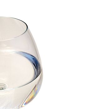 Silhouette of a water glass on white background