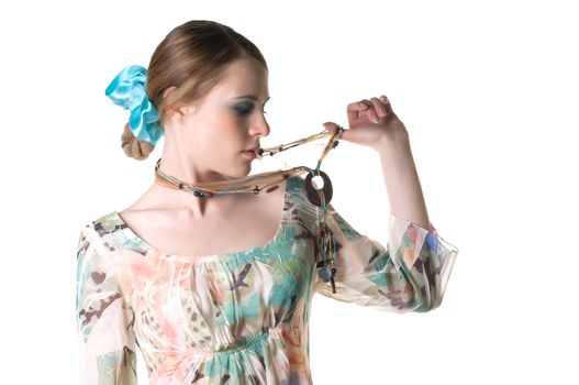 Portrait of beautiful young women in studio