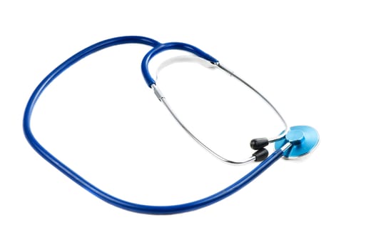 Shot of blue stethoscope isolated on white