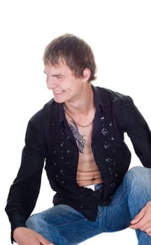 Shot of young attractive man in studio