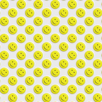 seamless texture of many 3d yellow smiley faces