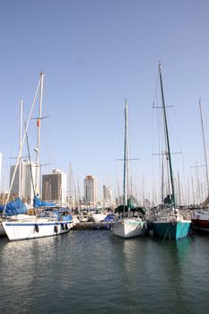 View to the beach of Tel Aviv and it's marina