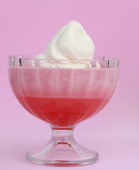 jelly mousse dessert with whip topping
