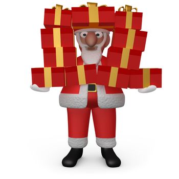 Computer generated image - Santa with Presents .