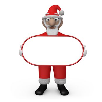 Santa - Claus Holding An Empty Sign .