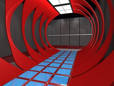 Computer generated image - Futuristic Interior .