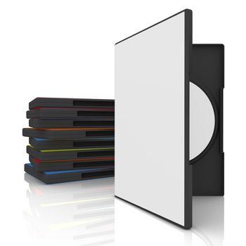 3d dvd case with blank cover and label.