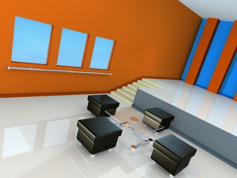 Computer generated modern interior.