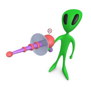 computer generated image - Alien with Lasergun.