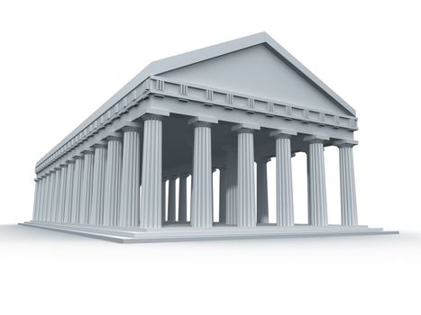 A computer generated ancient Greek temple.