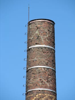 old brick industrial chimney